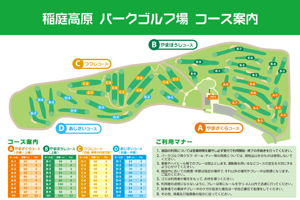 稲庭高原パークゴルフ場　コース案内