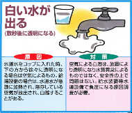 白い水が出る（数秒後に透明になる）